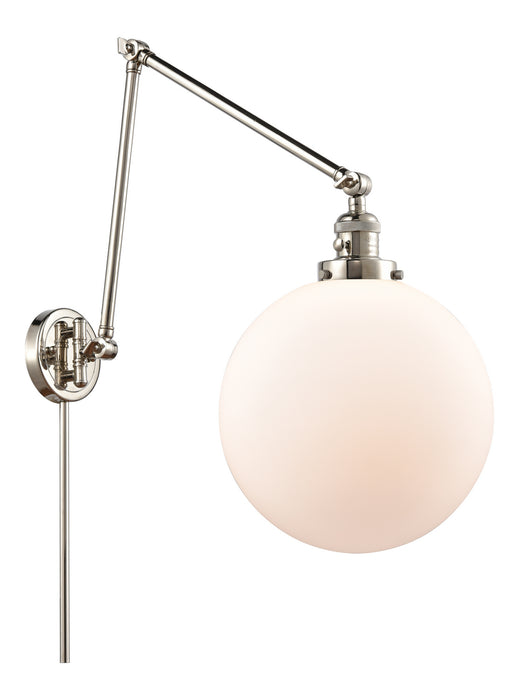 Innovations 238-PN-G201-12 One Light Swing Arm Lamp, Polished Nickel