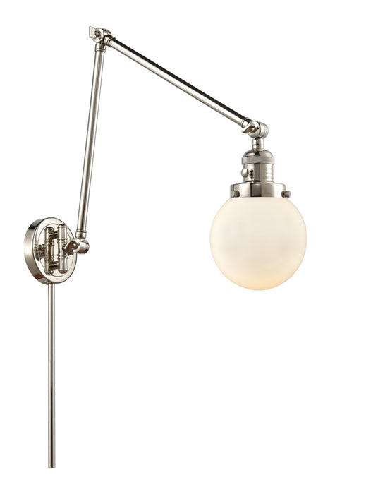 Innovations 238-PN-G201-6 One Light Swing Arm Lamp, Polished Nickel