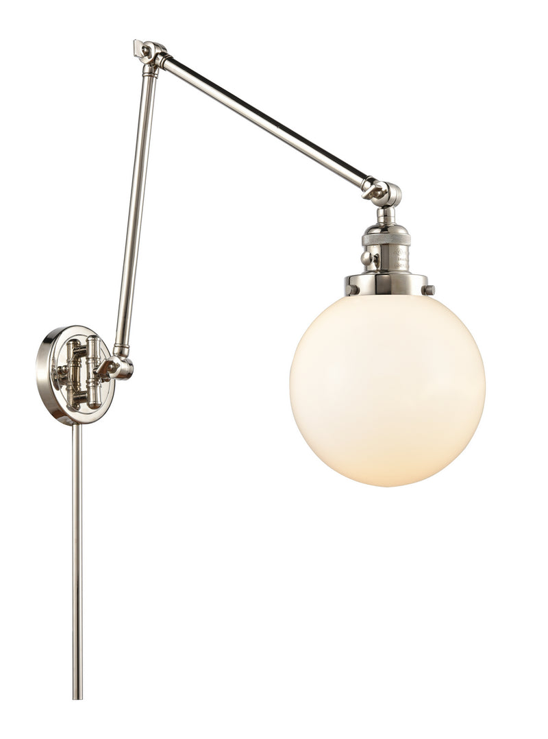 Innovations 238-PN-G201-8 One Light Swing Arm Lamp, Polished Nickel