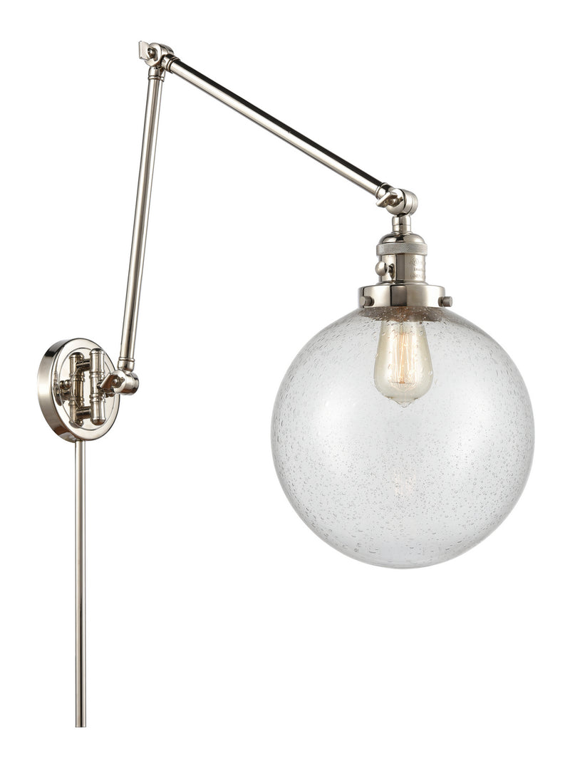 Innovations 238-PN-G204-10 One Light Swing Arm Lamp, Polished Nickel