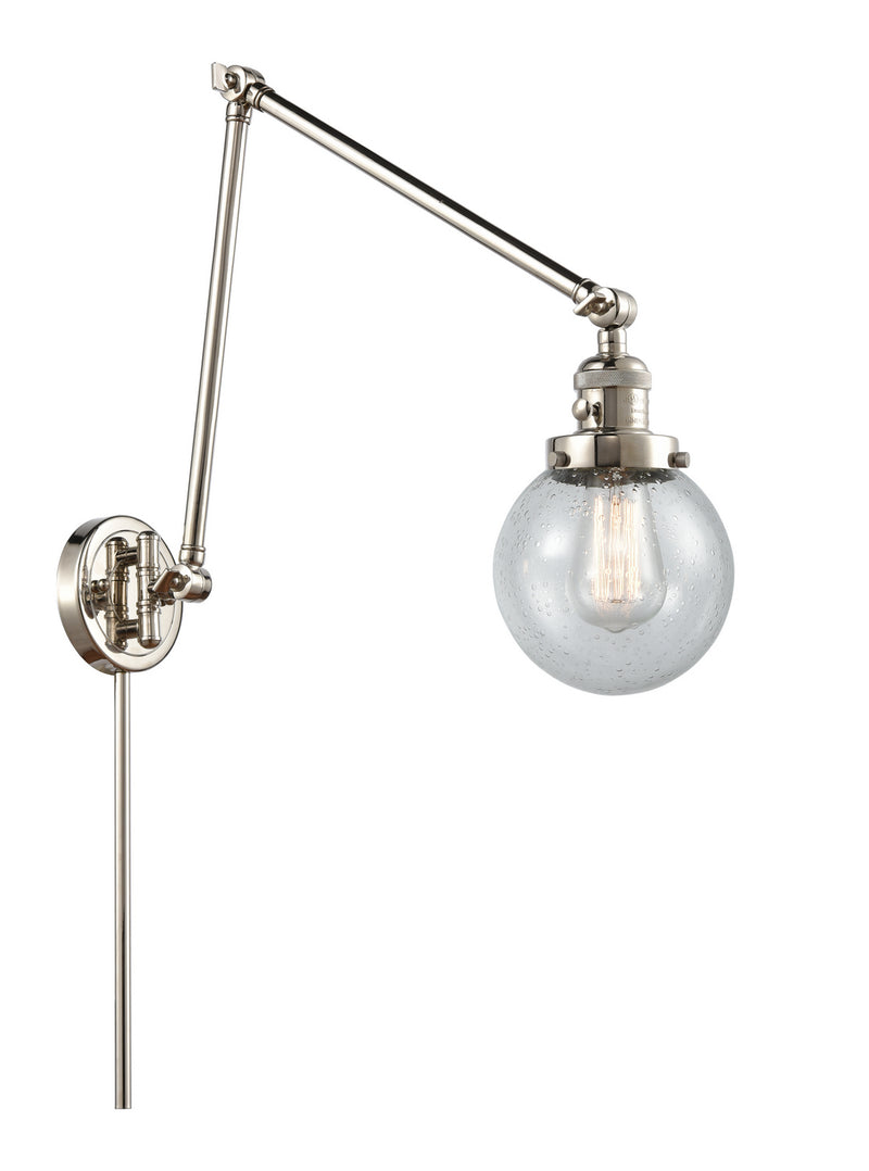 Innovations 238-PN-G204-6 One Light Swing Arm Lamp, Polished Nickel