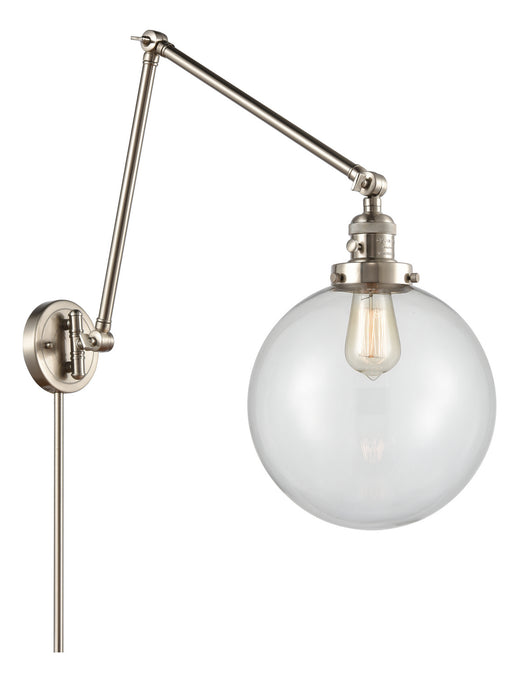 Innovations 238-SN-G202-10 One Light Swing Arm Lamp, Brushed Satin Nickel