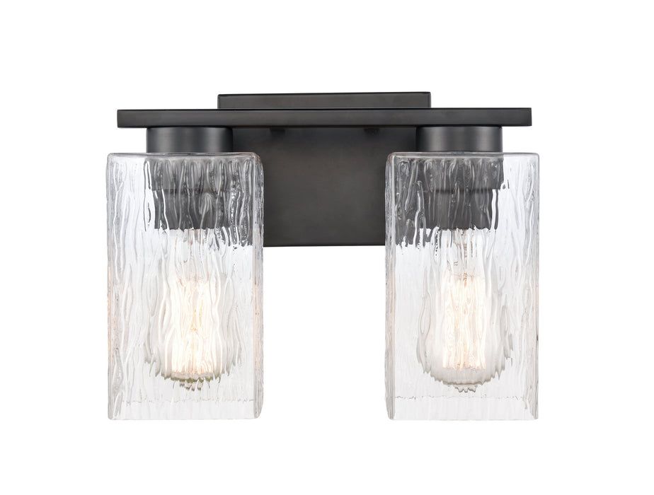 Innovations 419-2W-BK-CL Two Light Bath Vanity, Matte Black