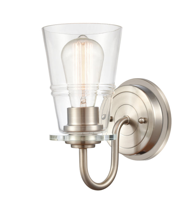 Innovations 421-1W-SN-CL One Light Bath Vanity, Satin Nickel