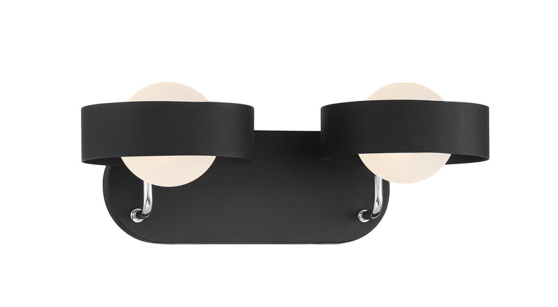 George Kovacs P1562-729 Two Light Bath, Sand Coal And Polished Nickel