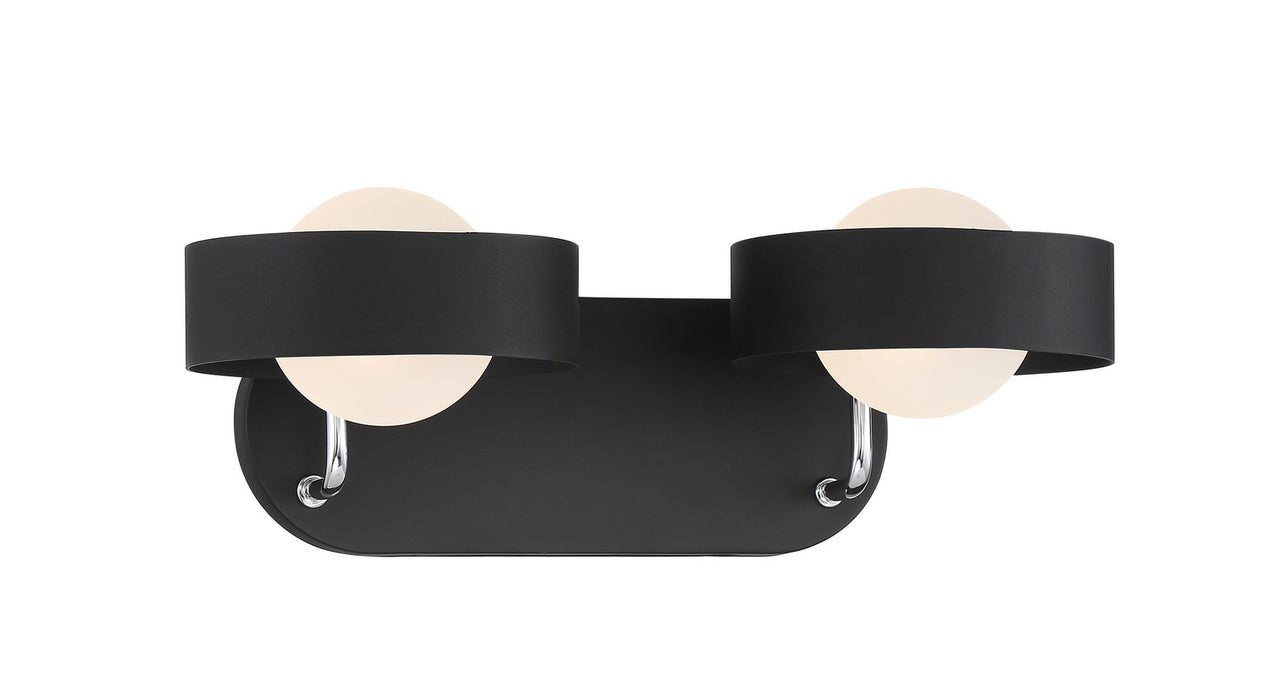 George Kovacs P1562-729 Two Light Bath, Sand Coal And Polished Nickel