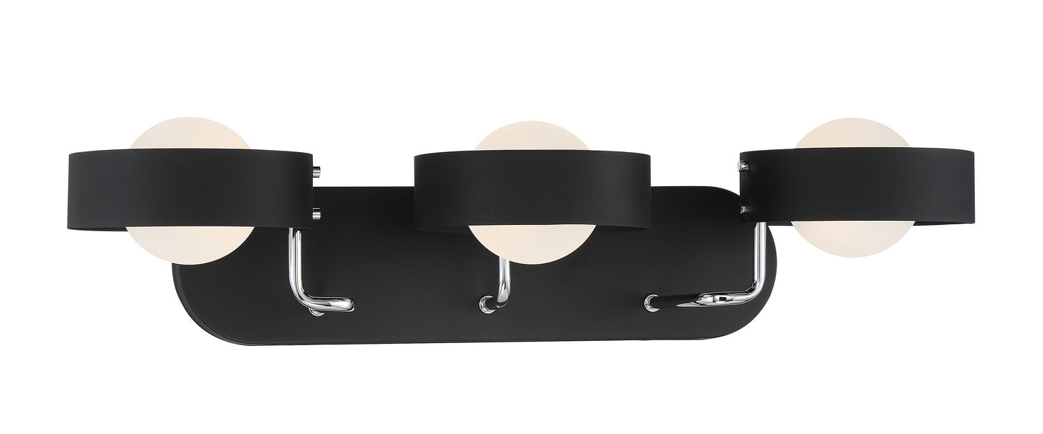 George Kovacs P1563-729 Three Light Bath, Sand Coal And Polished Nickel