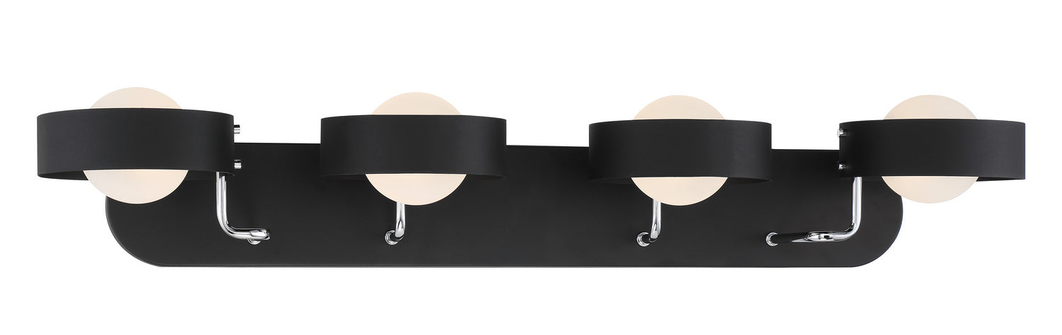 George Kovacs P1564-729 Four Light Bath, Sand Coal And Polished Nickel