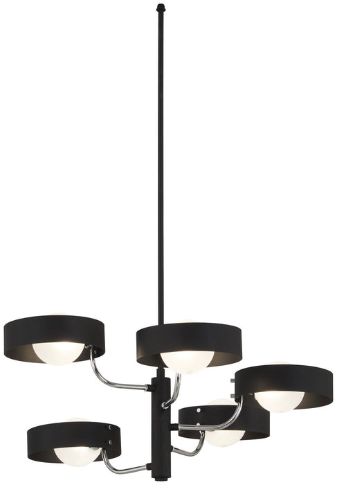George Kovacs P1565-729 Five Light Chandelier, Sand Coal And Polished Nickel (Display - Final Sale)