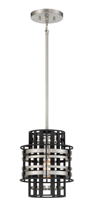 Metropolitan N7980-420 One Light Mini Pendant, Brushed Nickel W/ Sand Coal