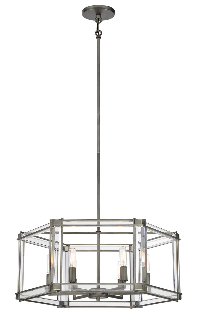 Minka-Lavery 3856-756 Six Light Chandelier, Antique Nickel (Painted)