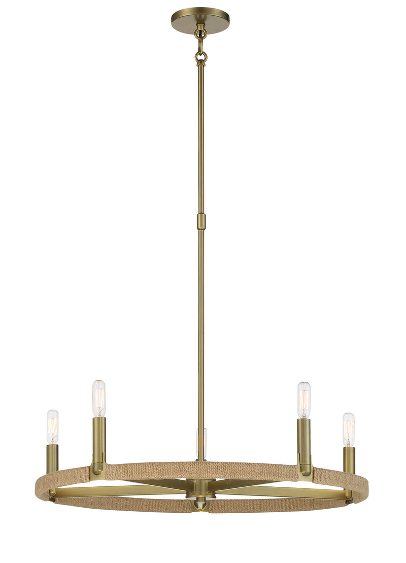 Minka-Lavery 3865-695 Five Light Chandelier, Soft Brass