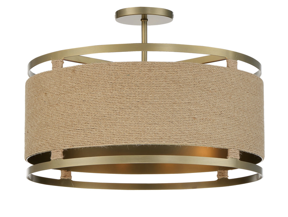Minka-Lavery 3869-695 Four Light Semi Flush Mount, Soft Brass