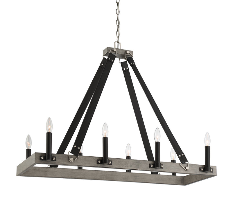 Minka-Lavery 3879-693 Eight Light Island Pendant, Aged Silverwood And Coal