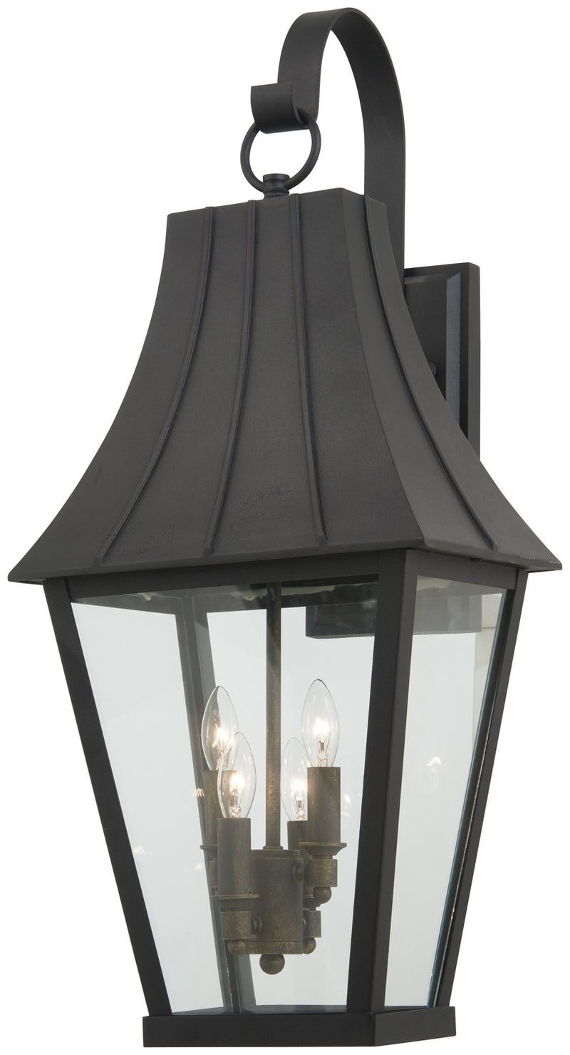 Minka-Lavery 72783-66G Four Light Outdoor Wall Mount, Coal W/Gold