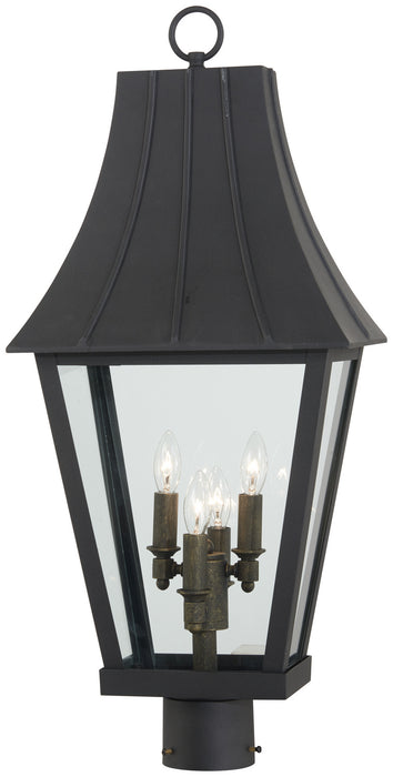 Minka-Lavery 72786-66G Four Light Outdoor Post Mount, Coal W/Gold
