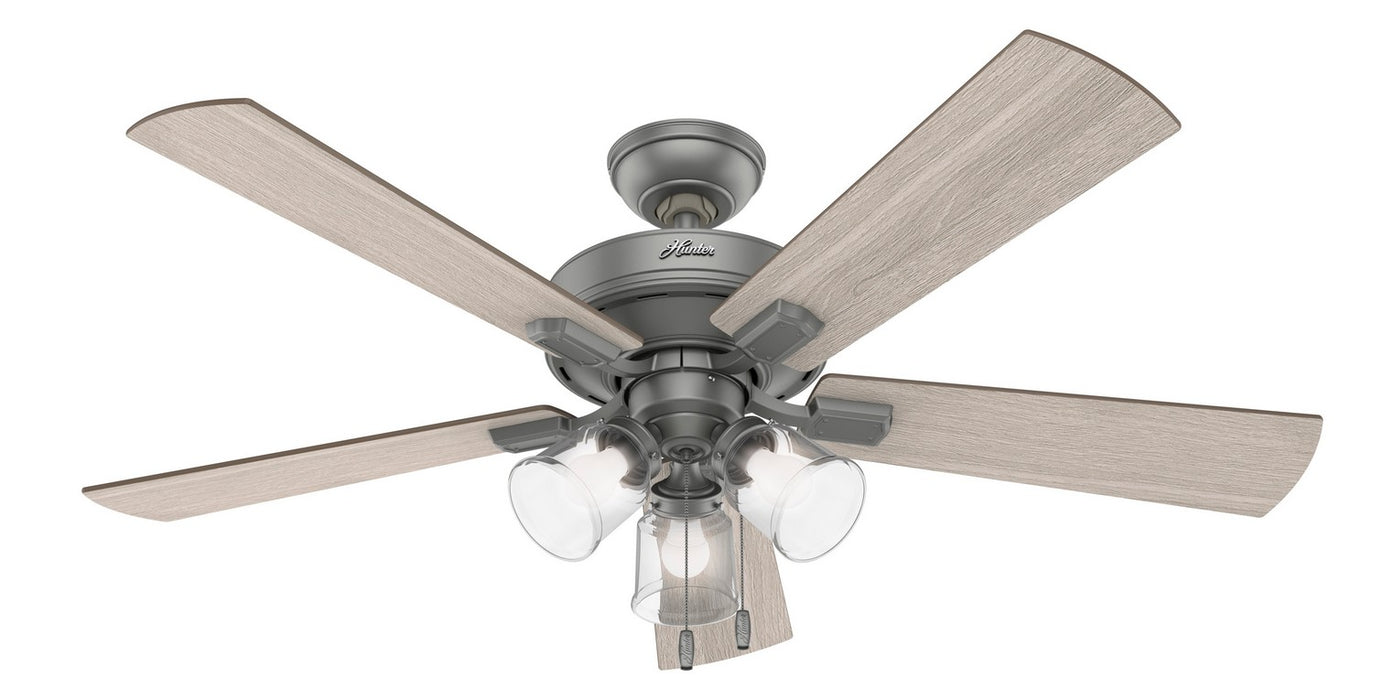 Hunter 51019 52" Ceiling Fan, Matte Silver
