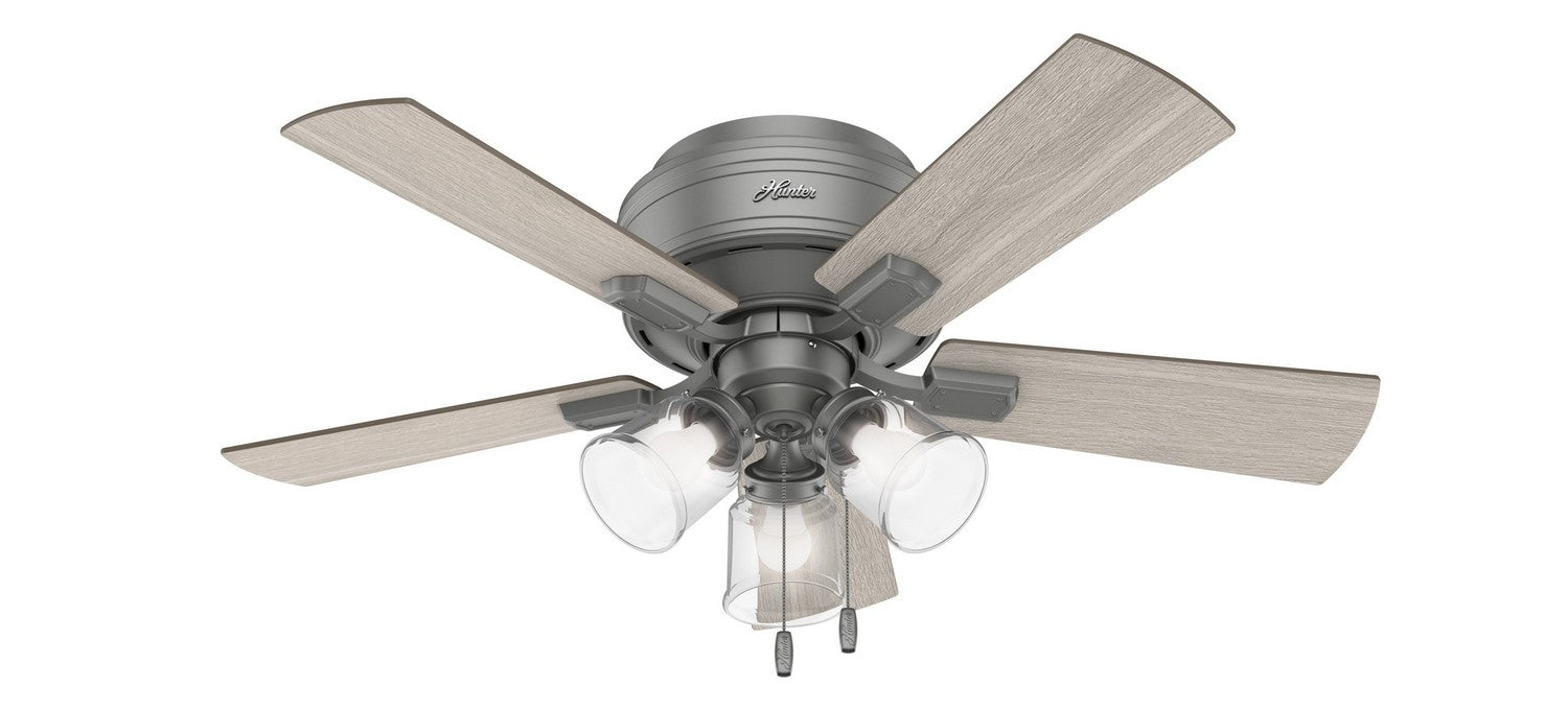 Hunter 51025 42" Ceiling Fan, Matte Silver