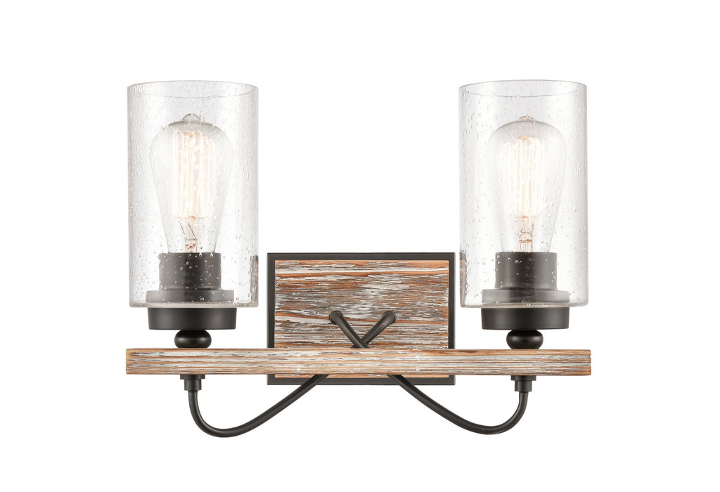 Innovations 442-2W-BK-SDY Two Light Bath Vanity, Matte Black
