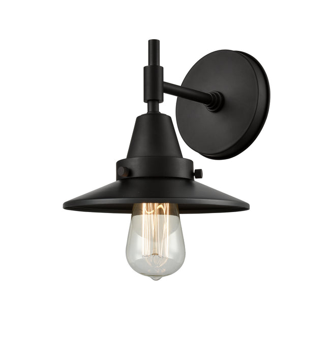 Innovations 447-1W-BK-M6-BK One Light Wall Sconce, Matte Black