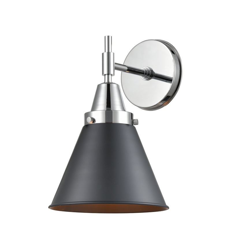 Innovations 447-1W-PC-M13-BK One Light Wall Sconce, Polished Chrome