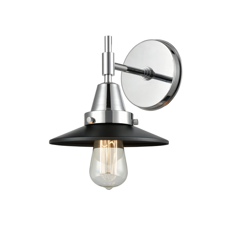 Innovations 447-1W-PC-M6-BK One Light Wall Sconce, Polished Chrome