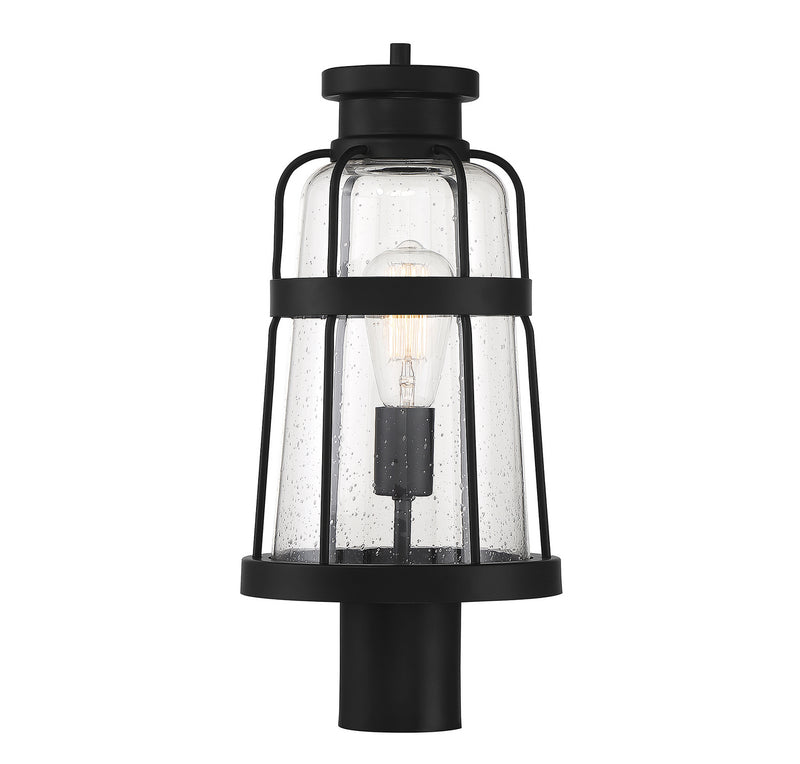 Lighting One E V6-L5-2944-BK One Light Outdoor Post Lantern, Matte Black