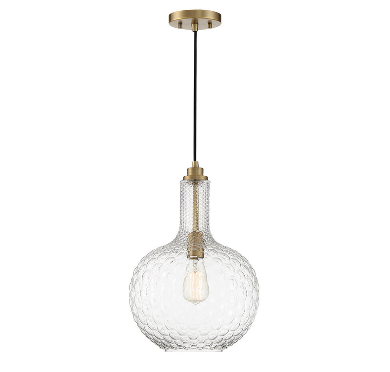 Lighting One E V6-L7-2930-1-322 One Light Pendant, Warm Brass