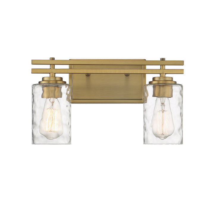Lighting One E V6-L8-6090-2-322 Two Light Bathroom Vanity, Warm Brass