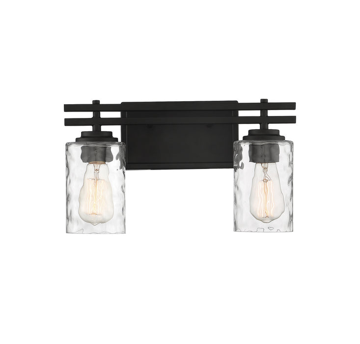 Lighting One E V6-L8-6090-2-BK Two Light Bathroom Vanity, Matte Black