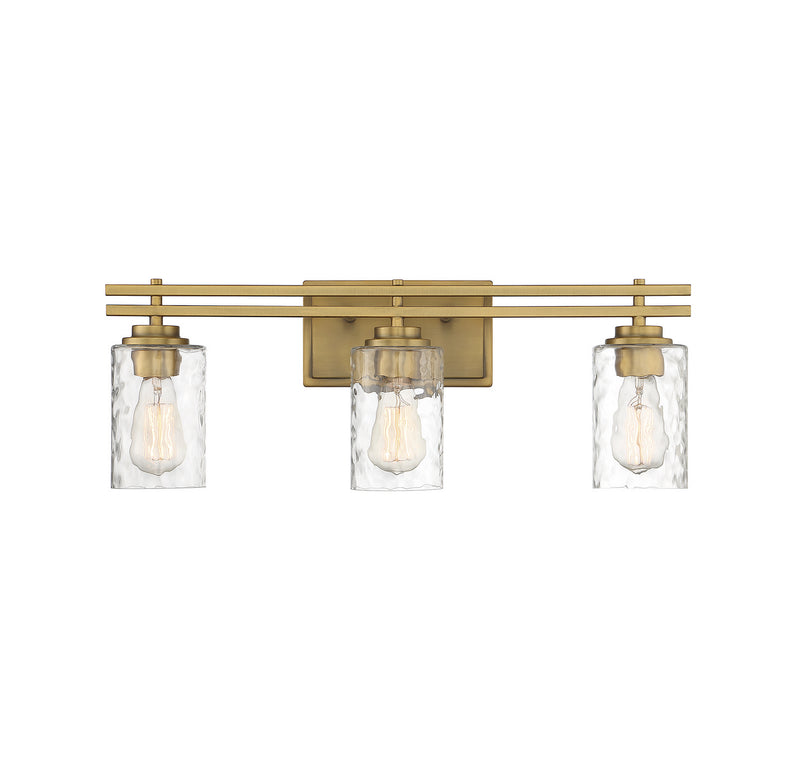 Lighting One E V6-L8-6090-3-322 Three Light Bathroom Vanity, Warm Brass