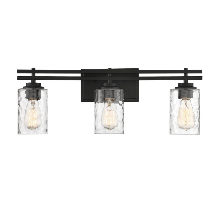 Lighting One E V6-L8-6090-3-BK Three Light Bathroom Vanity, Matte Black