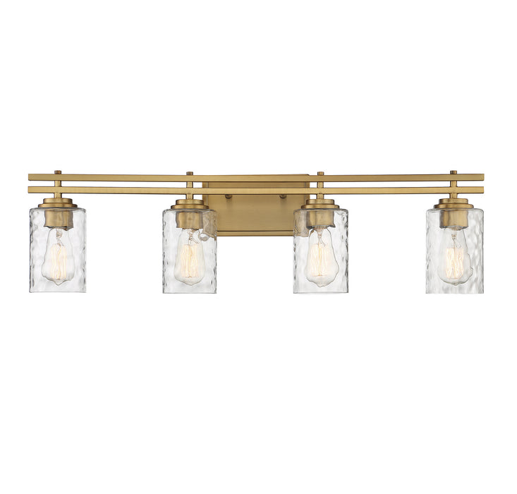 Lighting One E V6-L8-6090-4-322 Four Light Bathroom Vanity, Warm Brass