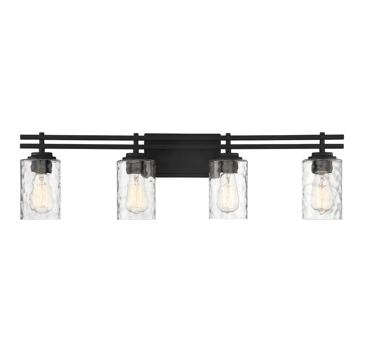 Lighting One E V6-L8-6090-4-BK Four Light Bathroom Vanity, Matte Black