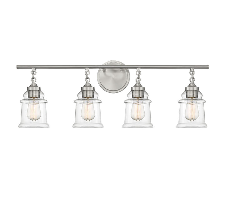 Lighting One E V6-L8-8055-4-SN Four Light Bathroom Vanity, Satin Nickel