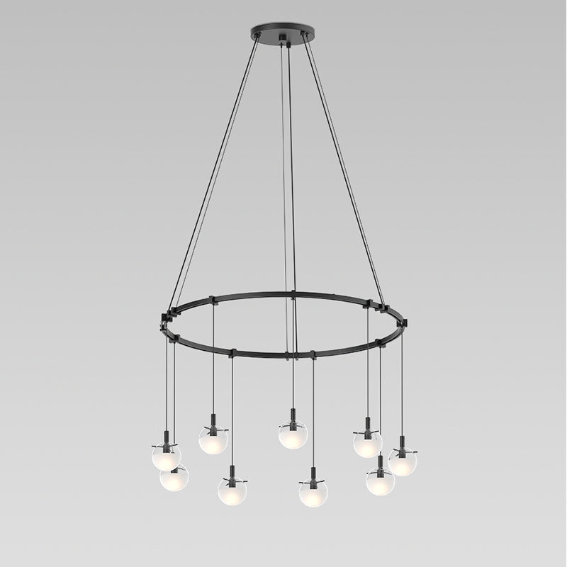 Sonneman S1E24K-JC06XX18-CL03 Nine Light Pendant, Satin Black