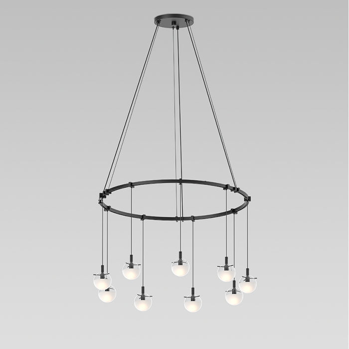 Sonneman S1E24K-JC06XX18-CL03 Nine Light Pendant, Satin Black