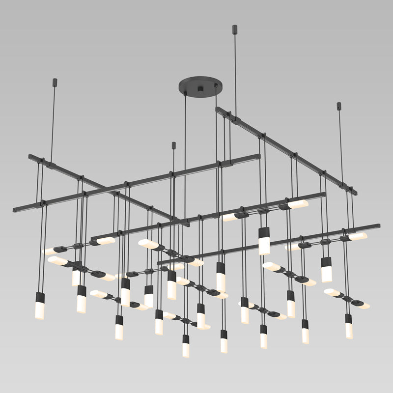 Sonneman S1H36K-RR180612-SC02 Seven Light Pendant, Satin Black