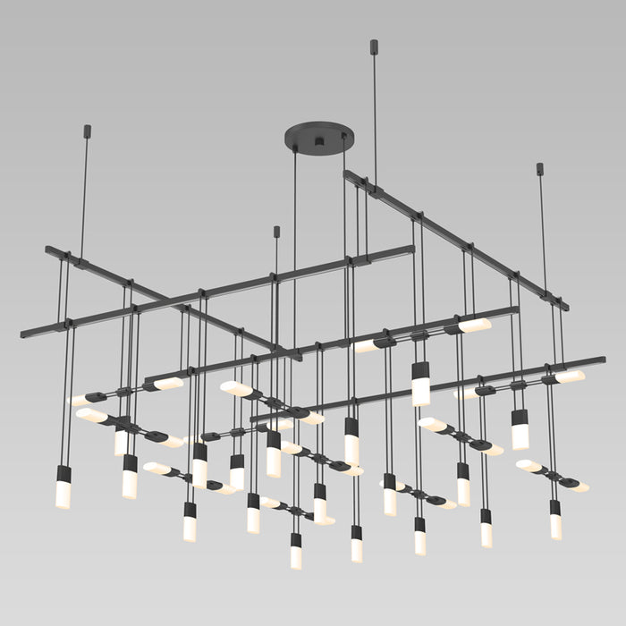 Sonneman S1H36K-RR180612-SC02 Seven Light Pendant, Satin Black