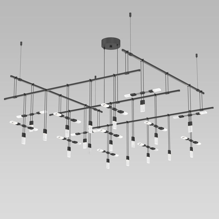 Sonneman S1H48K-SC060612-SC01 Six Light Pendant, Satin Black