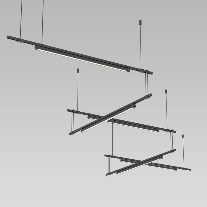 Sonneman S1K36K-JR1806XX-LB24 Five Light Pendant, Satin Black