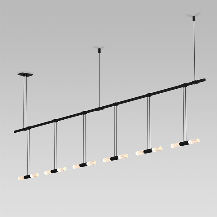 Sonneman S1U36K-MC06XXA2-RP13 Six Light Pendant, Satin Black
