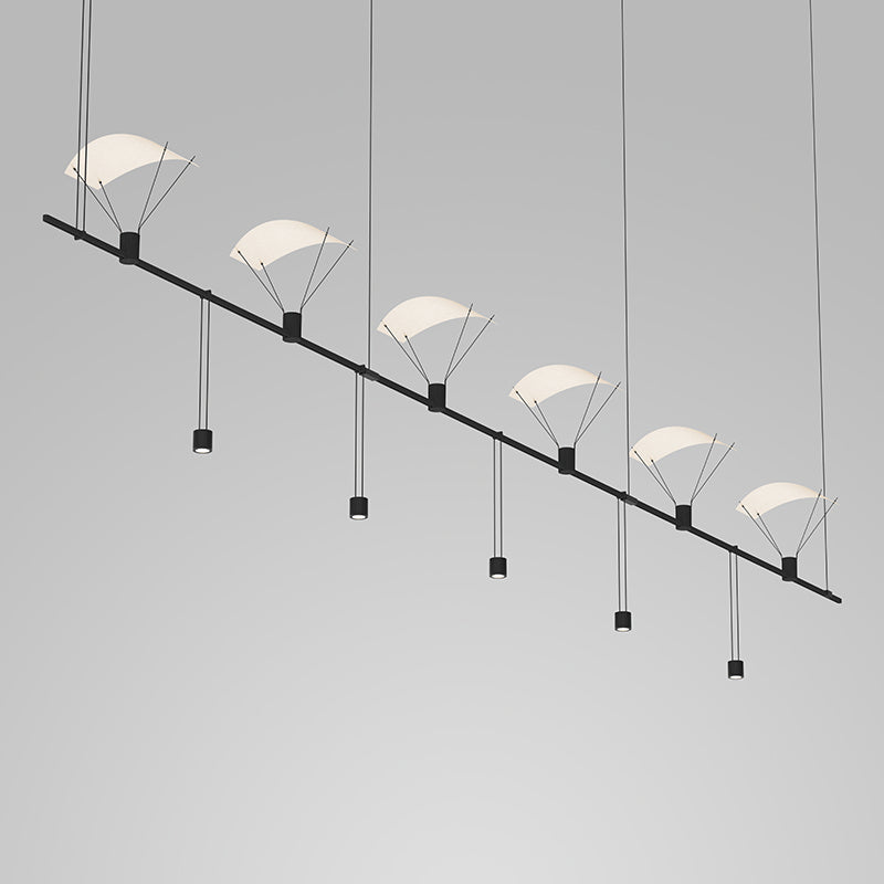 Sonneman SLS0161 Six Light Pendant, Satin Black