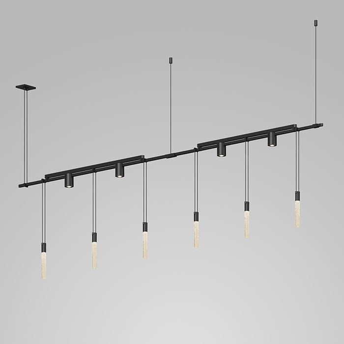 Sonneman SLS0164 Six Light Pendant, Satin Black