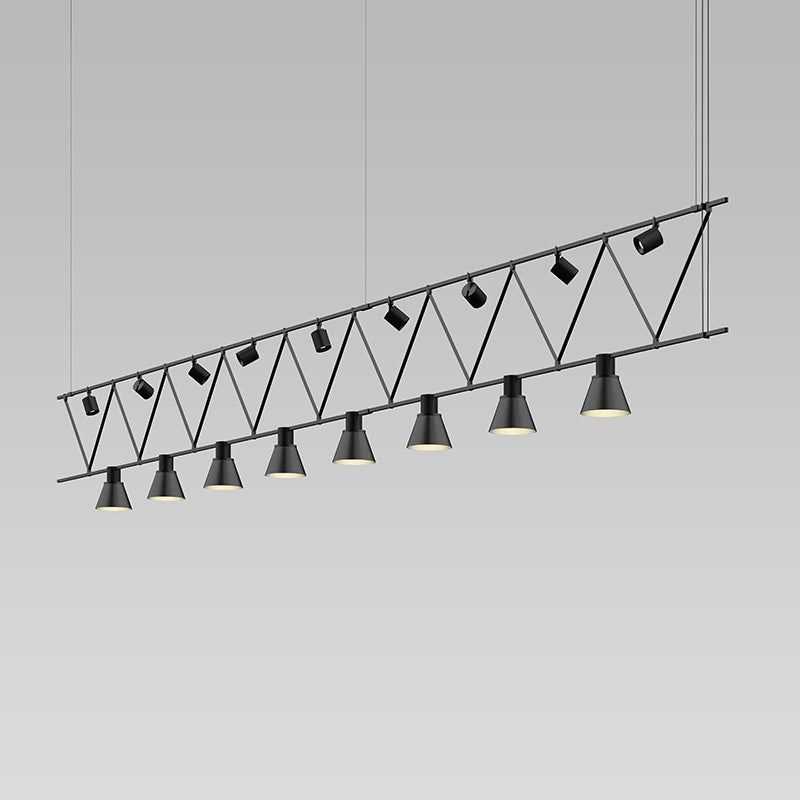 Sonneman SLS1142 Eight Light Pendant, Satin Black