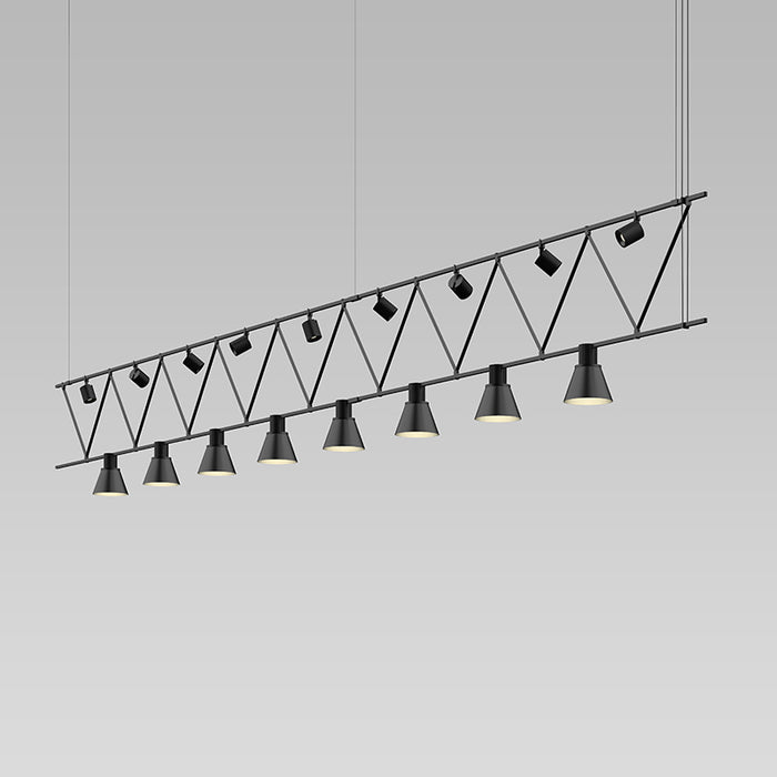 Sonneman SLS1142 Eight Light Pendant, Satin Black