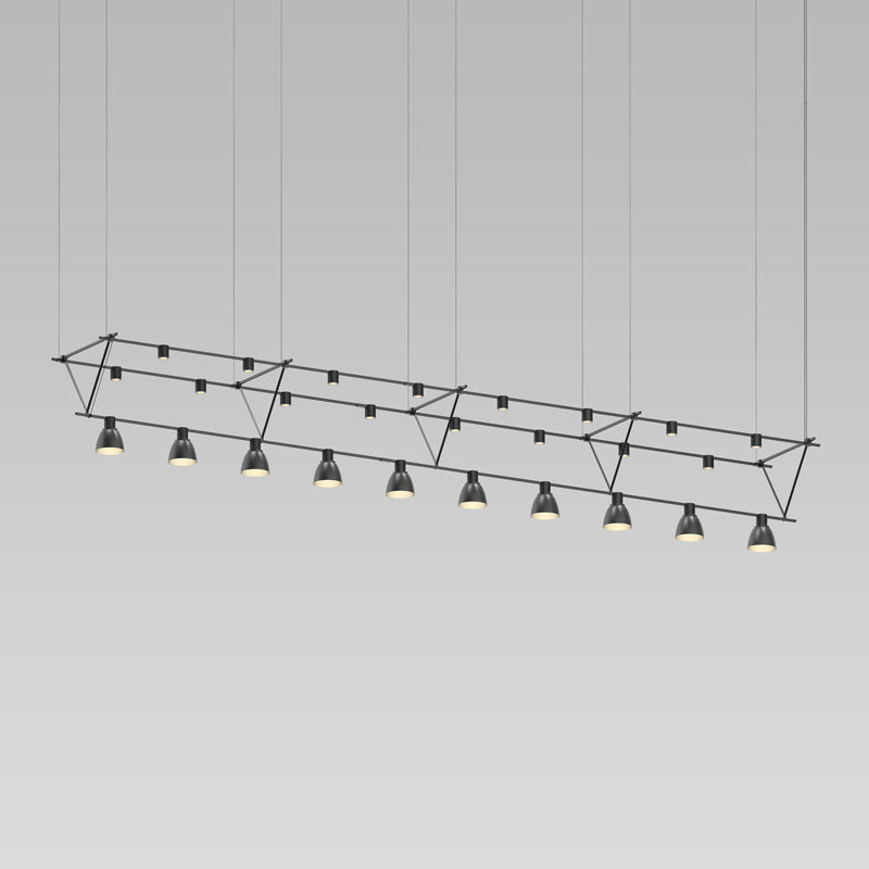 Sonneman SLS1144 Ten Light Pendant, Satin Black