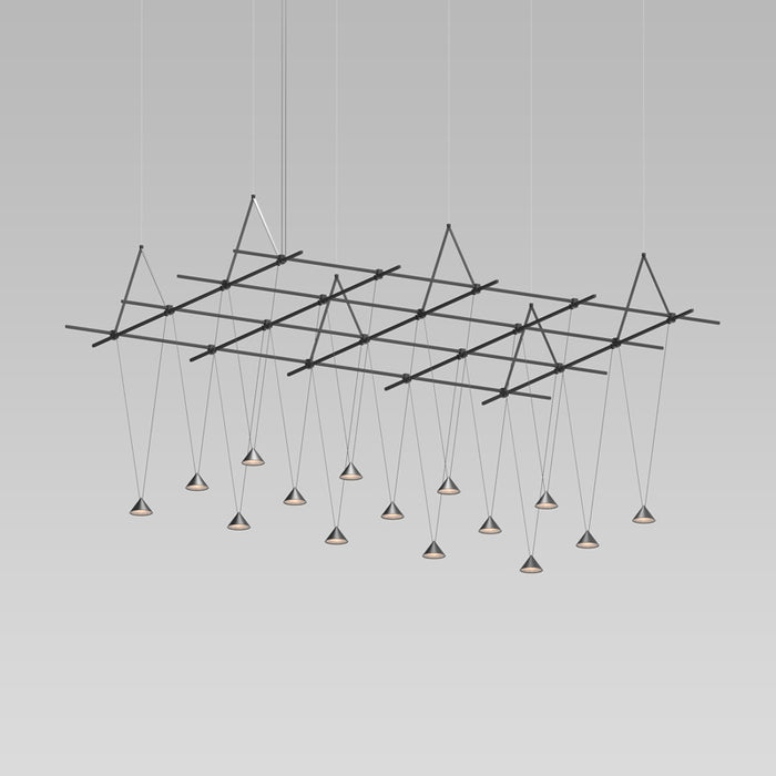 Sonneman SLS1146 15 Light Pendant, Satin Black