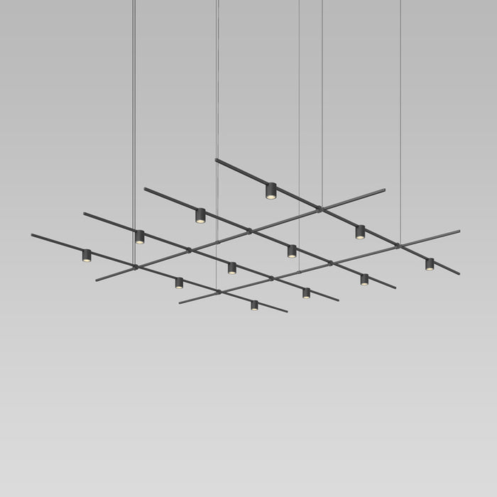 Sonneman SLS1147 12 Light Pendant, Satin Black