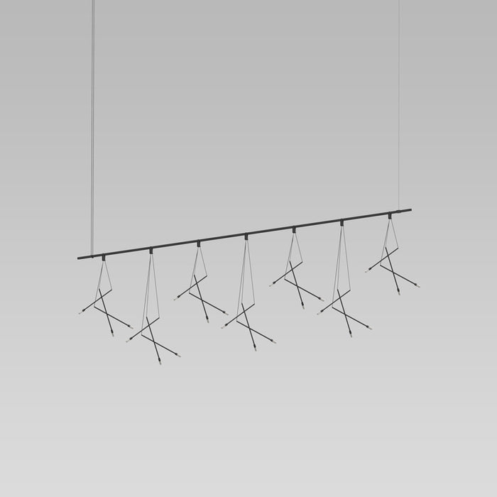 Sonneman SLS1161 Seven Light Pendant, Satin Black